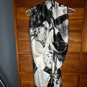 Ann Demeulemeester Silk Black/White Rasoseta Bird Print Dress EU 40 US 8-10